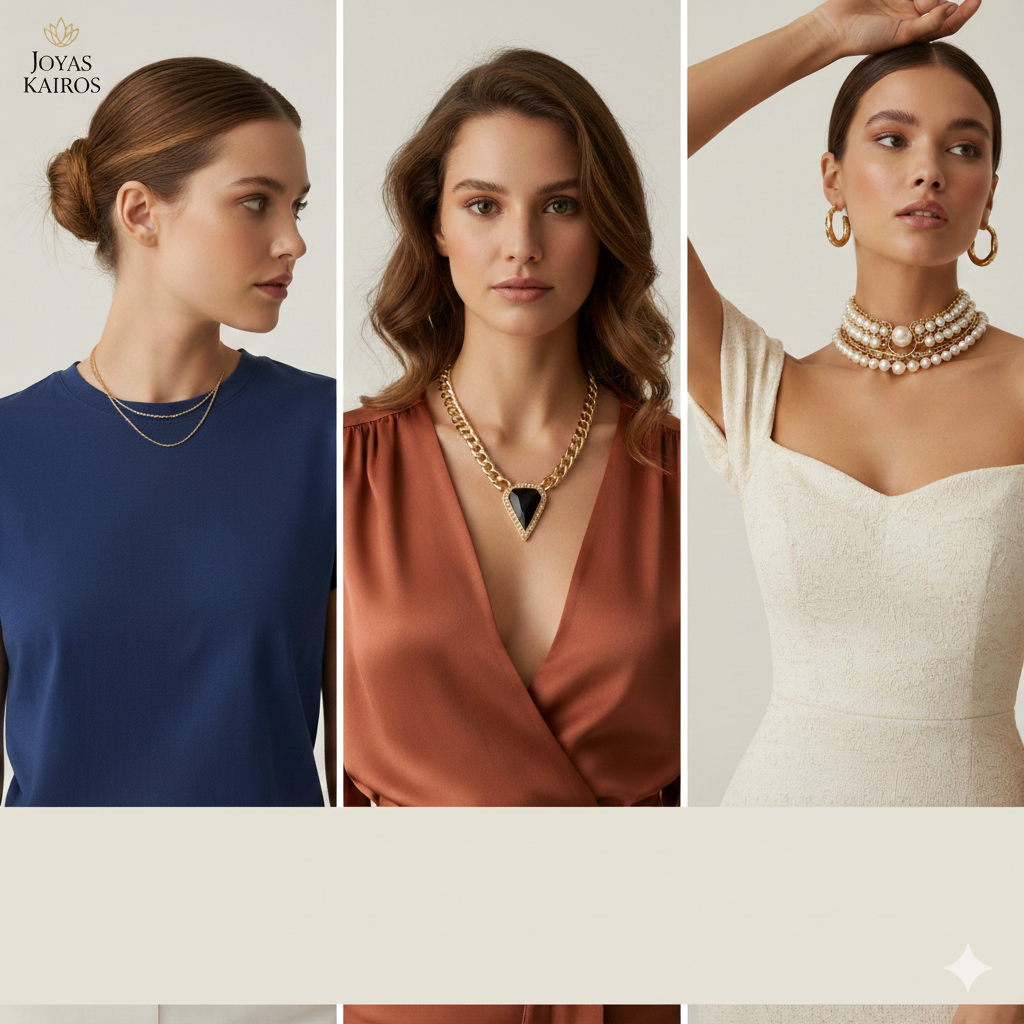 La Regla de Oro del Escote: Cómo Elegir el Collar Perfecto para Cada Prenda